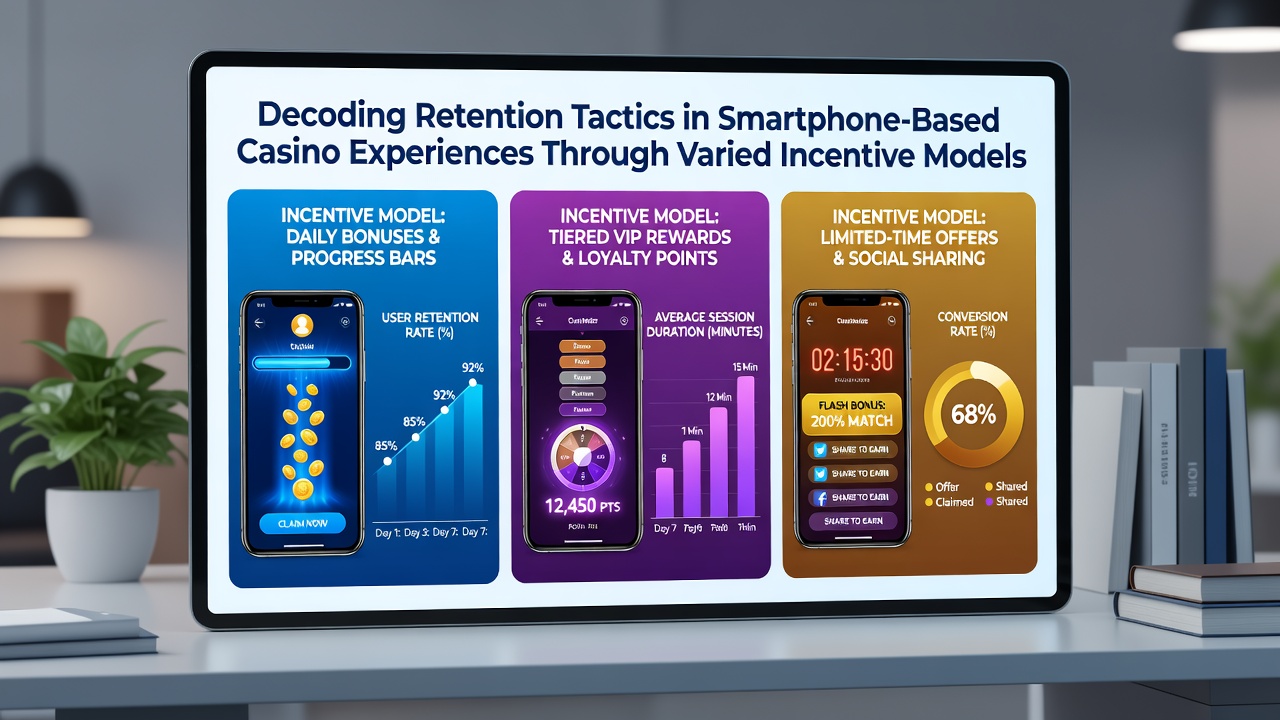 Analytics dashboard showing user retention trends and incentive performance metrics